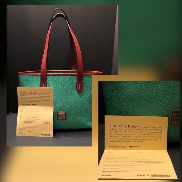 Dooney & Bourke Authentic Turquoise Shoulder Tote, New Without Tags - Picture 4 of 16